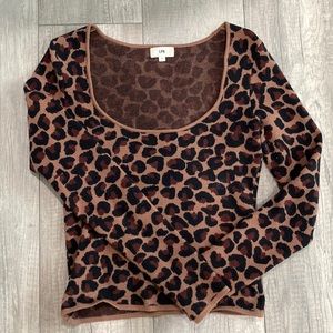Knitted LPA cheetah print sweater